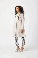 Joseph Ribkoff Memory Woven Hooded Trapeze Coat-241068