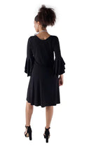 IC Collection Ruffled Sleeve Dress-IC-1148D