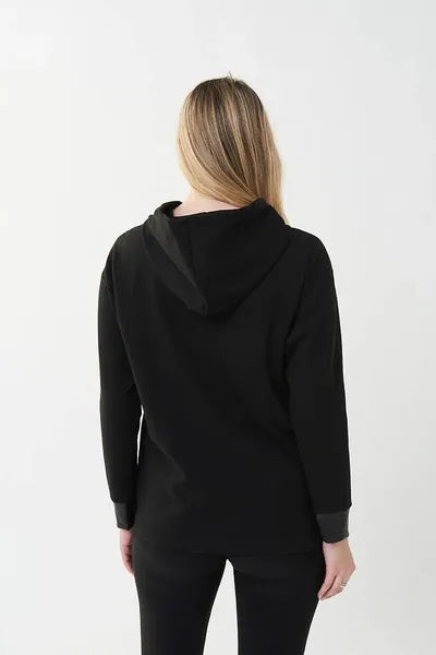 Joseph Ribkoff Faux Leather Hoodie-223161