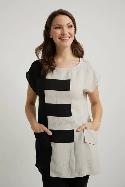 Joseph Ribkoff Contrast Detail Top | Unique Apparel USA