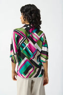 Joseph Ribkoff Georgette Geometric Print Boxy Top-JR-242176