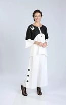 IC Collection Black & White Linen Tunic-IC-1190T