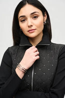 Heavy Knit Jacket With Quilted Front-JR-243213