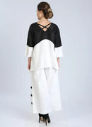 IC Collection Black & White Linen Tunic-IC-1190T