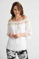 Joseph Ribkoff Lace Trimmed Top-JR-202090