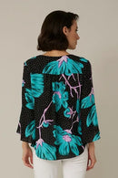 Joseph Ribkoff Floral & Polka Dot Top-221229
