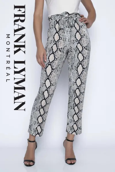 FRANK LYMAN SNAKE PRINT LOOSE FIT STRAIGHT LEG TROUSERS-196343