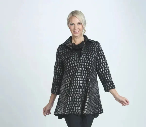 IC Collection Polka Dot Button Down Jacket/Top-IC-5192J