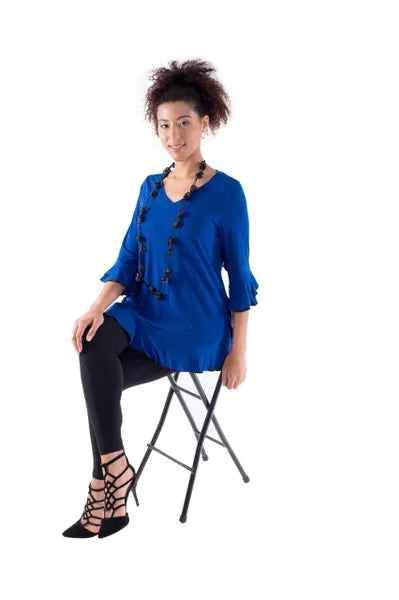 IC Collection Ruffle Sleeve Top-IC-3363T-B