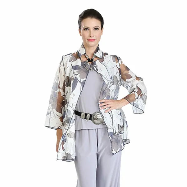 IC Collection Sheer Floral Jacket-IC-3085J