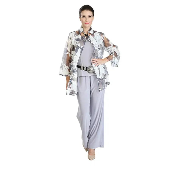 IC Collection Sheer Floral Jacket-IC-3085J