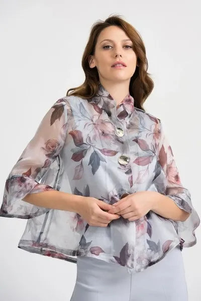 Joseph Ribkoff Chiffon Floral Jacket-JR-201539