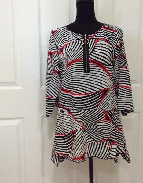 IC Collection Zipper Print Tunic-IC-2322T