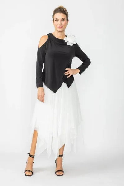 Cold Shoulder Asymmetric Layered Dress | Unique Apparel USA