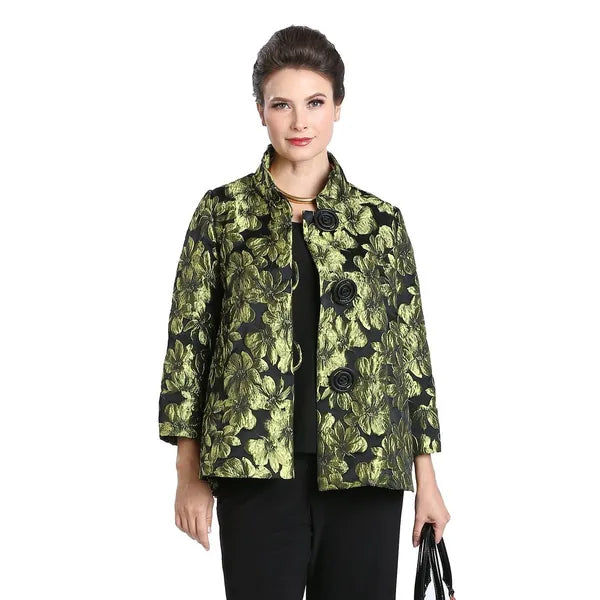 IC Collection Jacquard Button Front Jacket-IC-1514J