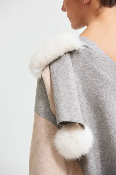 Joseph Ribkoff Faux Fur Cape Sweater Style-JR-213944