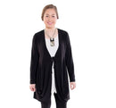 Sun Kim Black Tie-Front Cardigan-SK152