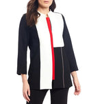 IC Collection Color Block Front Zip Jacket-IC-3481J