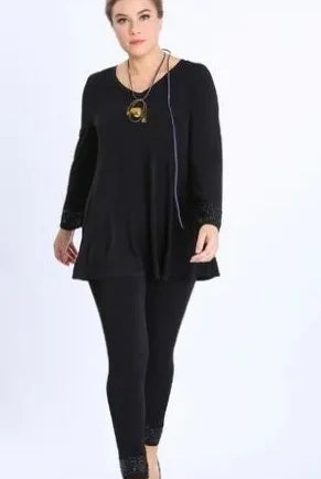 IC Collection V-Neck Studded Top 1809T | Unique Apparel USA