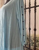 Comfy USA Crinkled Button Sleeve Tunic-C589