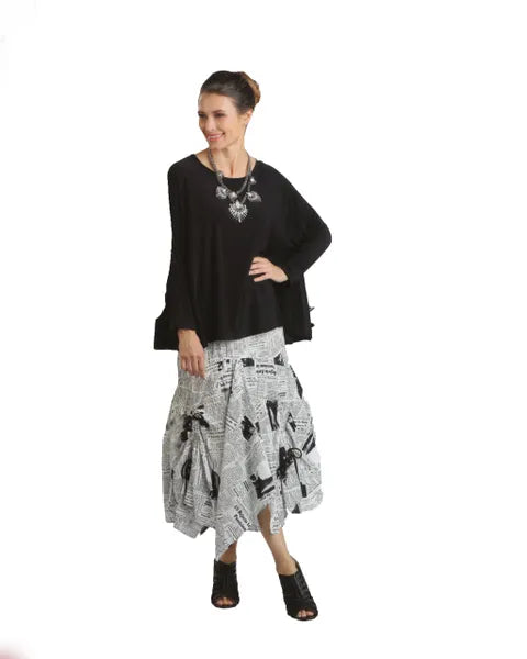 IC Collection Newspaper Fashion Forward Skirt-IC-2099S