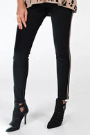 Frank Lyman Side Pin Stripe Pant in Taupe-223457U