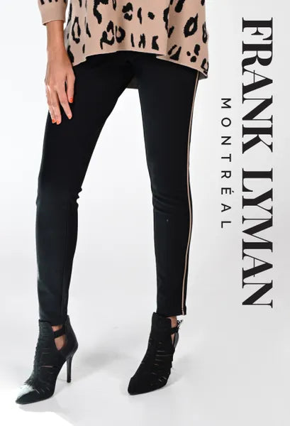 Frank Lyman Side Pin Stripe Pant in Taupe-223457U