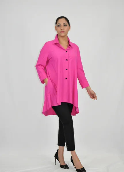 IC Collection Button Down With Back Zipper Jacket/Top-IC-3815J