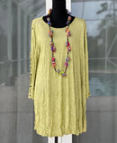 Comfy USA Crinkled Button Sleeve Tunic-C589