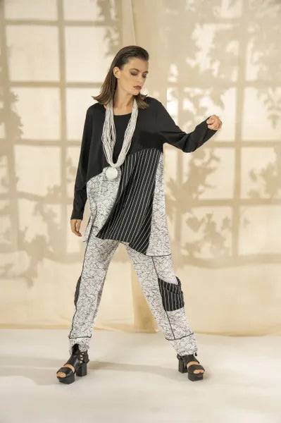 Kozan Comfy Print Tunic-CV-4129-BLKMIX