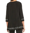 IC Collection Silver Tile Embellished Tunic-IC-1759T