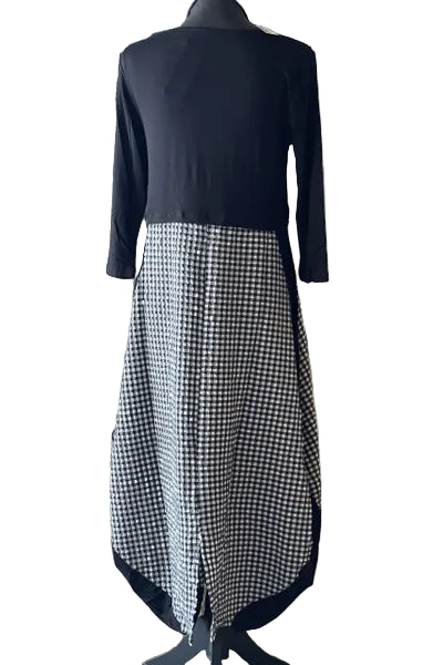 Kozan Black & White Check Jessica Dress-SP-1913-BWCHCK