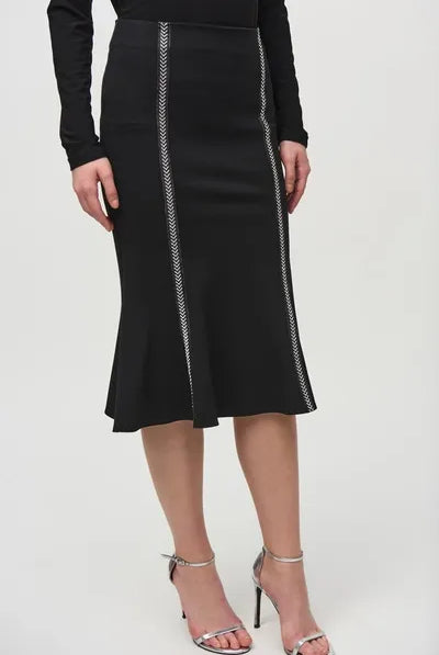 Joseph Ribkoff Heavy Knit Trumpet Skirt with Rhinestones Detail | Unique Apparel USA