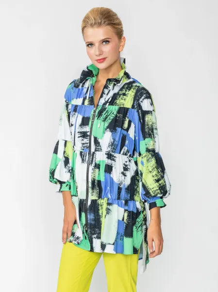 IC Collection Brush Stroke Layered Jacket-IC-4679J