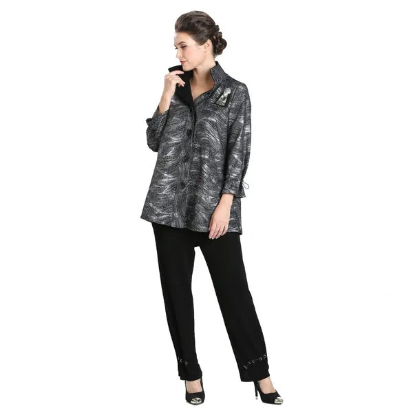 IC Collection Wave Print Shirt Jacket-IC- 3497J