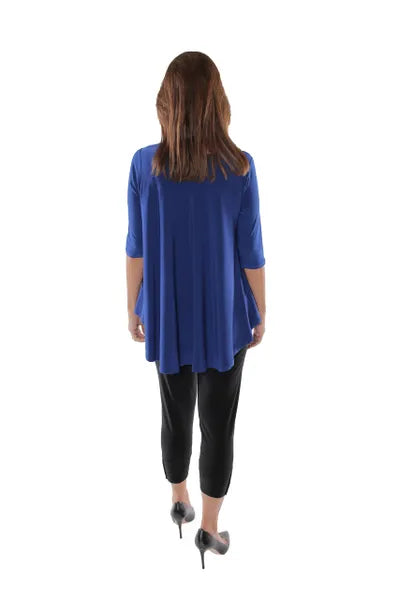 IC Collection Swing Mesh Neckline Tunic-IC-1027T-B
