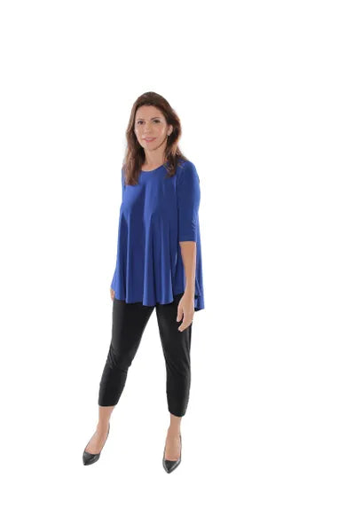 IC Collection Swing Mesh Neckline Tunic-IC-1027T-B