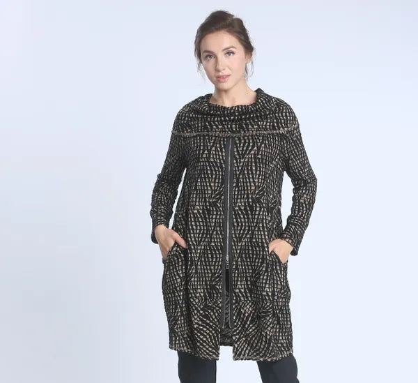 IC Collection Zipper Print Tunic-IC-4076T