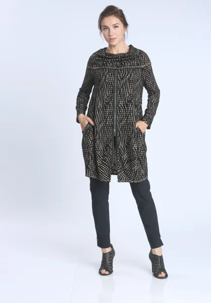 IC Collection Zipper Print Tunic-IC-4076T