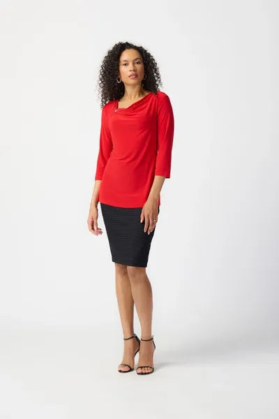 Joseph Ribkoff Silky Knit Cowl Neck Top-241241