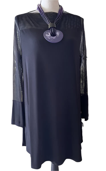 IC Collection Mesh Sleeve Tunic-IC-5602T