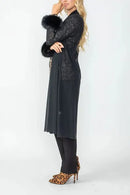 IC Collection Feather Cuff Mesh Long Jacket-IC-6963J
