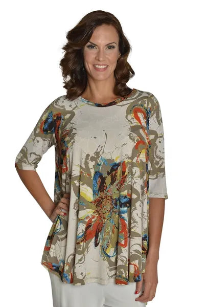 IC Collection Modern Art Print Tunic-IC-1766T-B