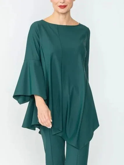 IC Collection Ruffle Sleeve Asymmetrical Top-IC-4723T