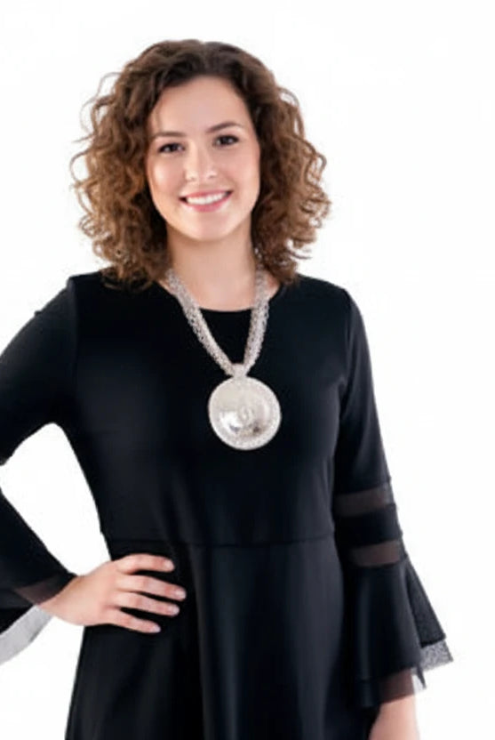 IC Collection Mesh Sleeve Tunic 3402T | Unique Apparel USA