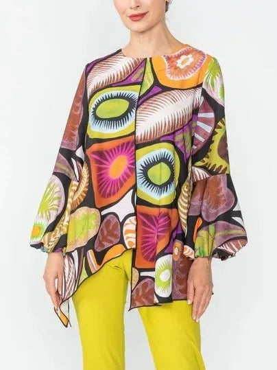 IC Collection Bubble Sleeve Petal Tunic-IC-6682T