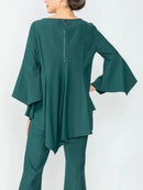 IC Collection Ruffle Sleeve Asymmetrical Top-IC-4723T