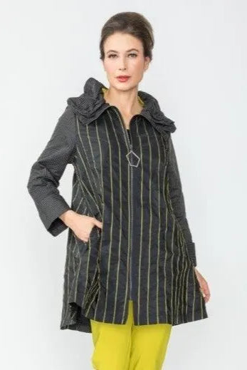 IC Collection Funky Pinstripe Zip-Up Jacket | Unique Apparel USA