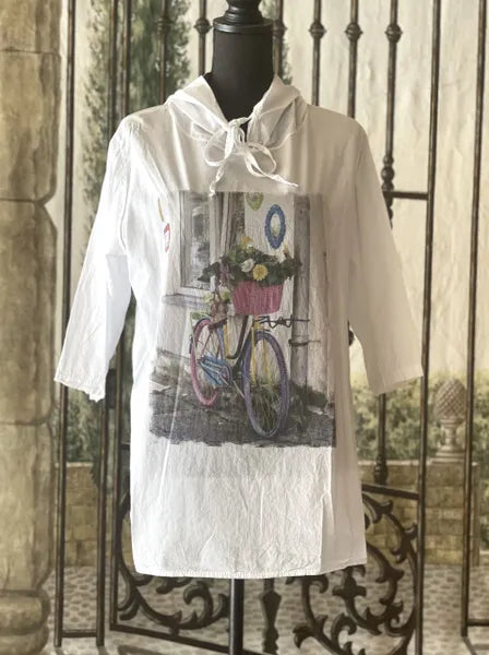 Angela Mara Cotton Graphic Hoodie-AM-30036