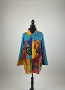 Dilemma Picasso Inspired button down blouse-FCBS-199